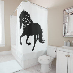 1- Horse Shirt, Horse Lover Tee, Girls Horse Shower Curtain