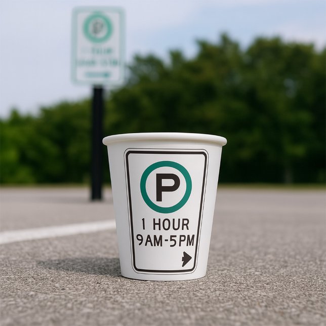 1 Hour Parking Sign For Controlled Parking Zones  Paper Cups (Creator Uploaded)