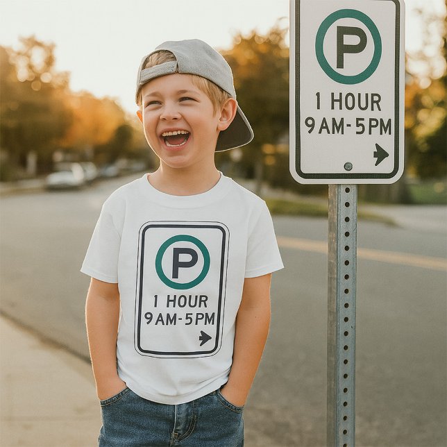 1 Hour Parking Sign For Controlled Parking Zones  T-Shirt (Creator Uploaded)