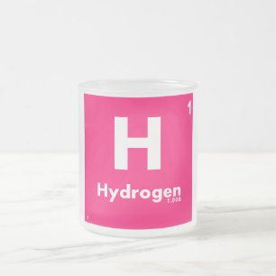 1 Hydrogen   Periodic Table of Elements Frosted Glass Coffee Mug