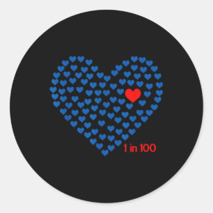 1 In 100 Congenital Heart Disease Awareness Chd Ou Classic Round Sticker