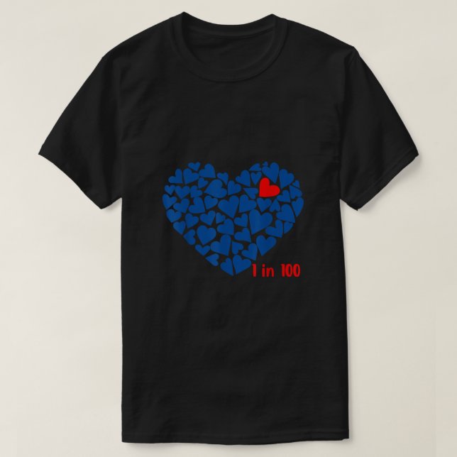 1 In 100 Congenital Heart Disease Awareness Gift C T-Shirt (Design Front)