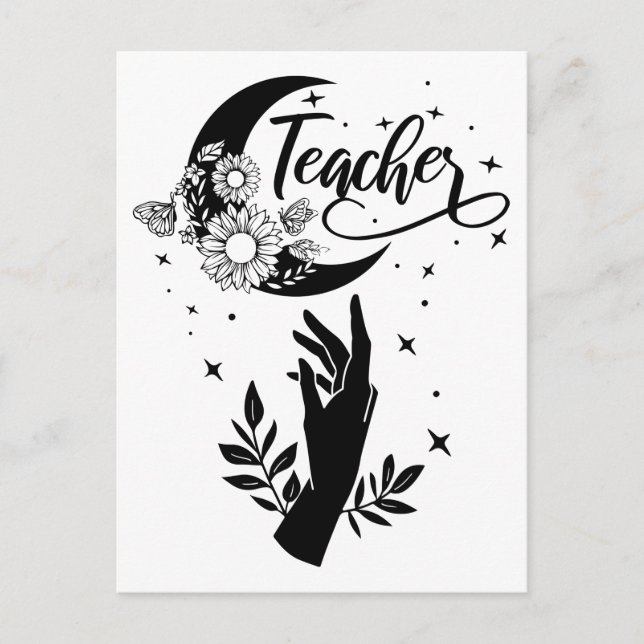 1- Inspirational Teacher Shirt, Minimalist Teacher Postcard (Front)