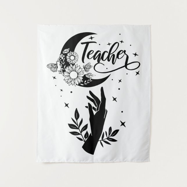 1- Inspirational Teacher Shirt, Minimalist Teacher Tapestry (Front)