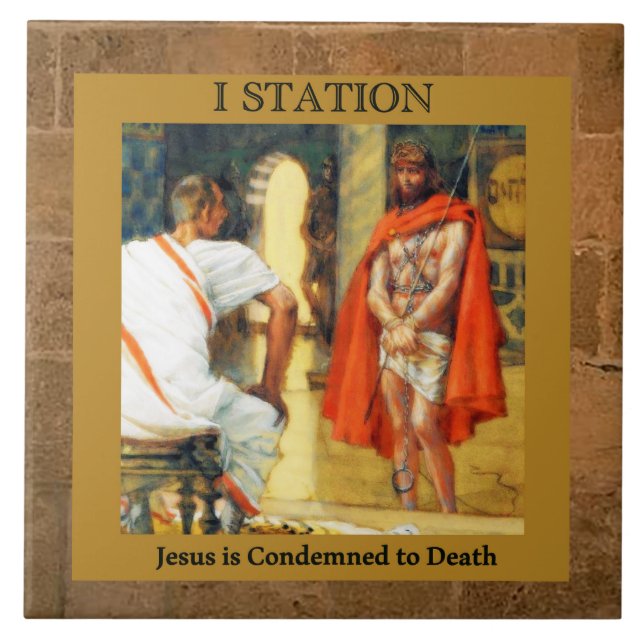 1. Jesus condemned to death Station 1 Tile (Front)