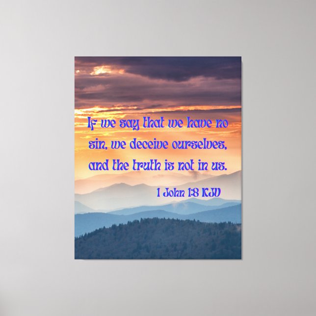 1 John 1:8 Bible Verse KJV Pic Wall Art (Front)