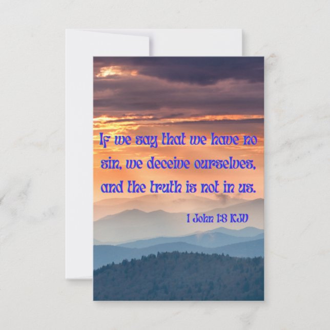 1 John 1:8 KJV Bible Verse Pic Flat Greeting Card (Front)