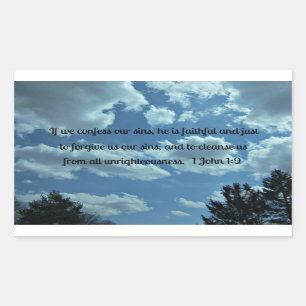 1 John 1:9 Rectangular Sticker