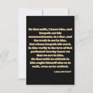 1 John 2:4-6 KJV Bible Scripture Greeting Card