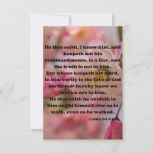 1 John 2:4-6 KJV Bible Scripture Pic Greeting Card