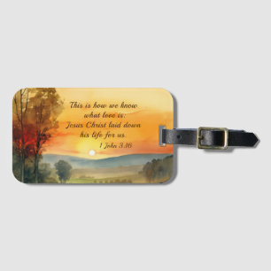 1 John 3:16 Jesus laid down his life for us Bible Luggage Tag