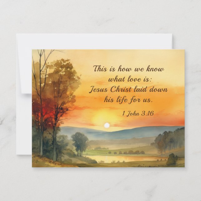 1 John 3:16 Jesus laid down his life for us Card (Front)
