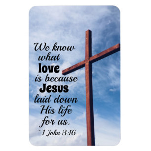 1 John 3:1 Jesus Christ laid down His life for us Magnet