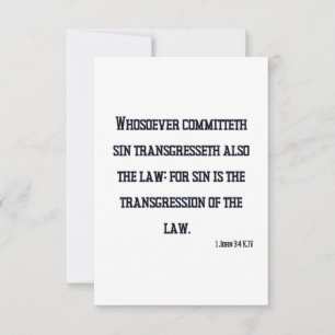 1 John 3:4 KJV Bible Verse Flat Greeting Card