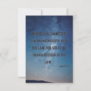 1 John 3:4 KJV Bible Verse Pic Flat Greeting Card