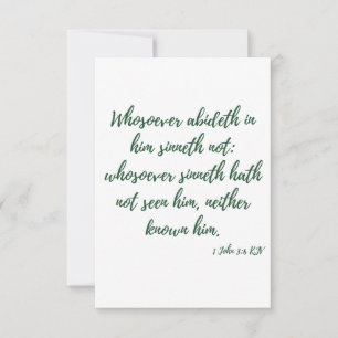 1 John 3:6 KJV Bible Verse Greeting Card
