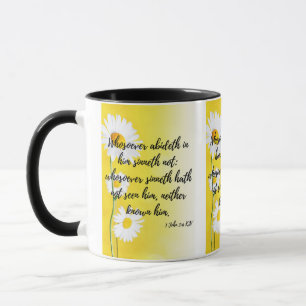 1 John 3:6 KJV Bible Verse Pic Two-Tone Mug
