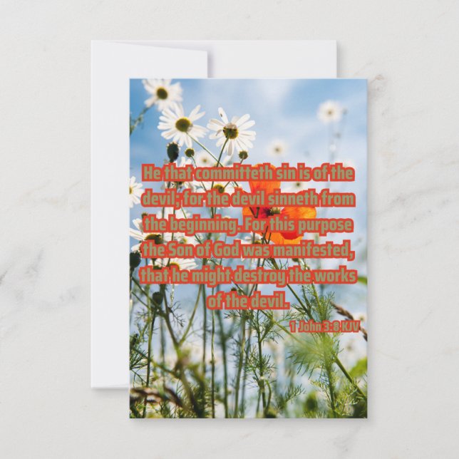 1 John 3:8 KJV Bible Scripture Pic Greeting Card (Front)