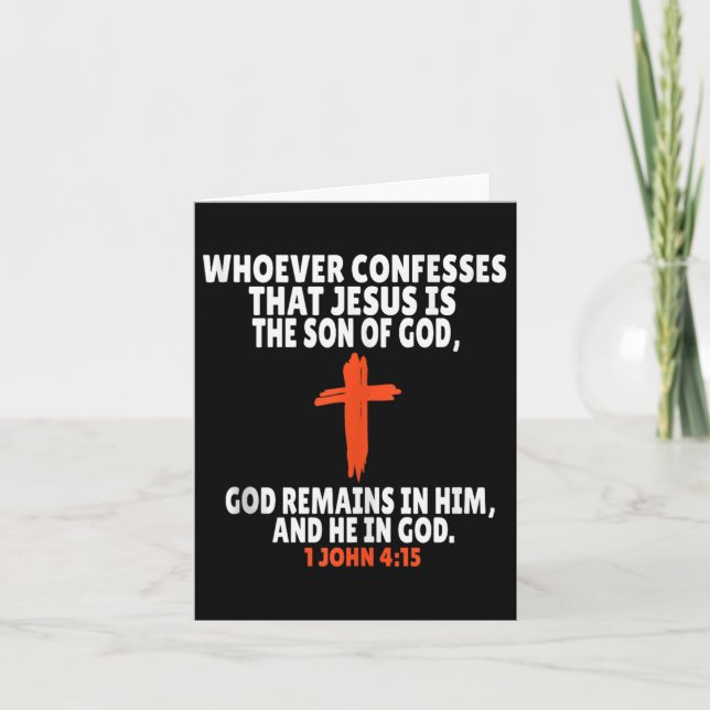1 John 4_15 Bible Verses Scripture Tank Top  Card (Front)