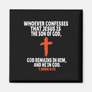 1 John 4_15 Bible Verses Scripture Tank Top Magnet