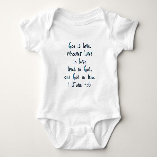 1 John 4:16 Baby Bodysuit (Front)