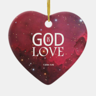 1 John 4:16 Ceramic Tree Decoration