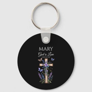 1 John 4:16 God Is Love – Personalised Christian Key Ring