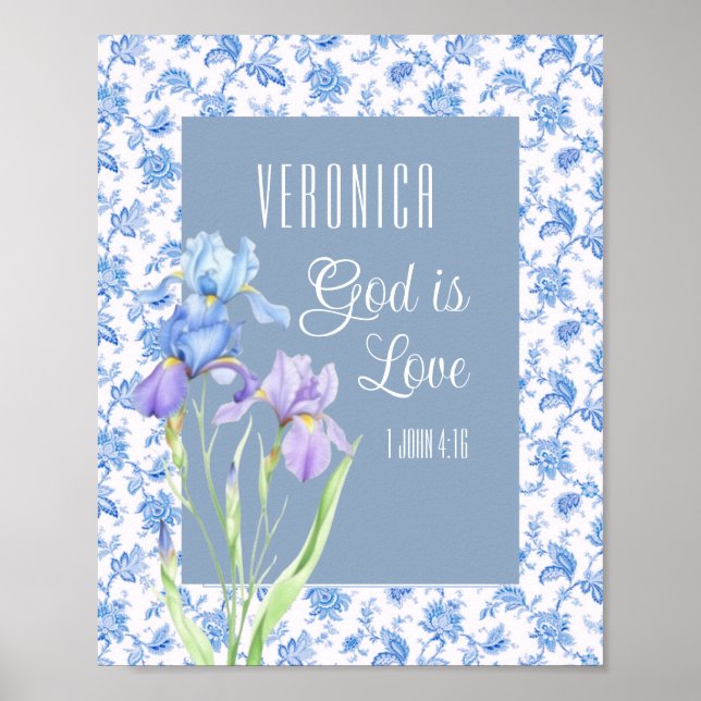 1 John 4:16 God Is Love – Personalized Christian Poster (Front)