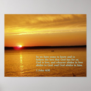 1 John 4:16 Sunset Poster