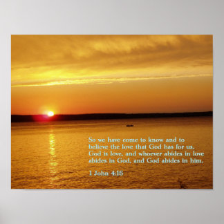 1 John 4:16 Sunset Poster
