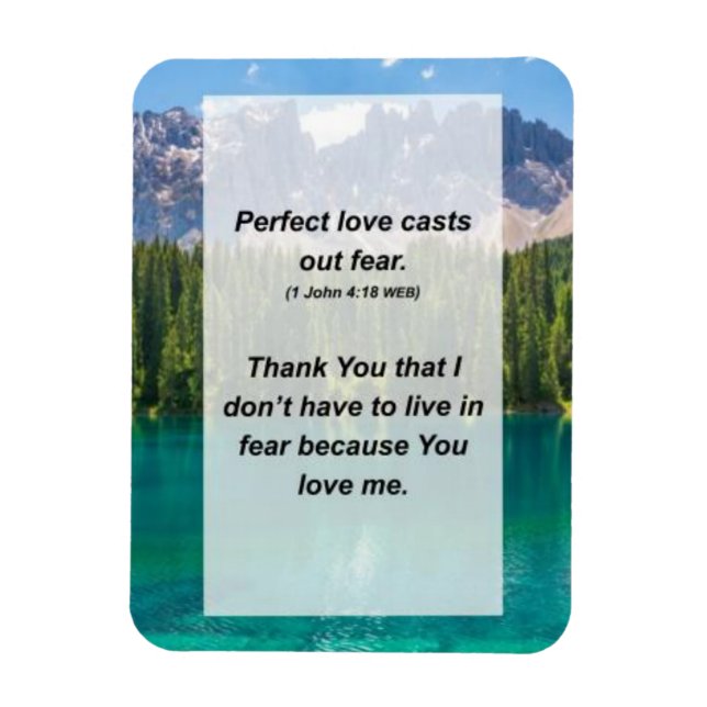 1 John 4:18  Perfect love casts out fear Magnet (Vertical)