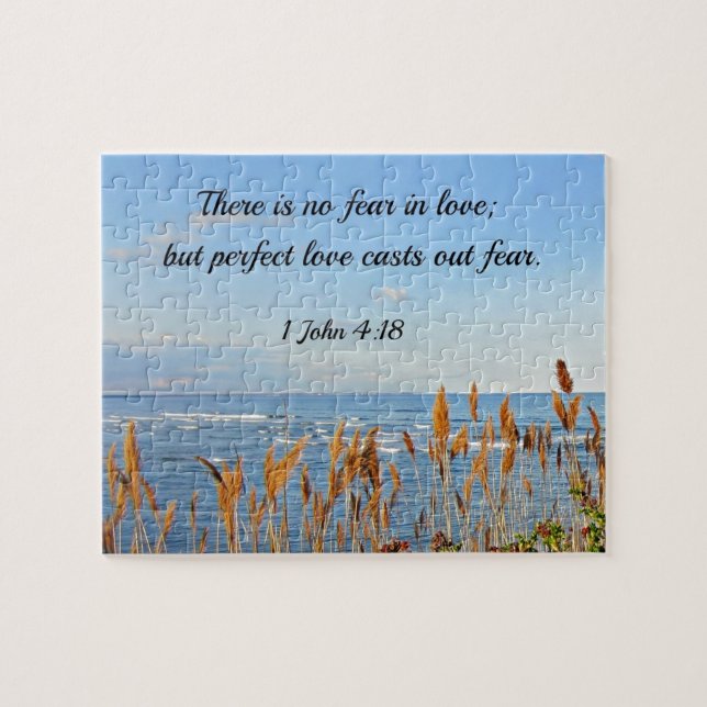 1 John 4:18 There is no fear in love; but perfect Jigsaw Puzzle (Horizontal)