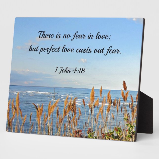 1 John 4:18 There is no fear in love; but perfect Plaque (Side)