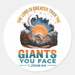 1 John 4:4  Classic Round Sticker