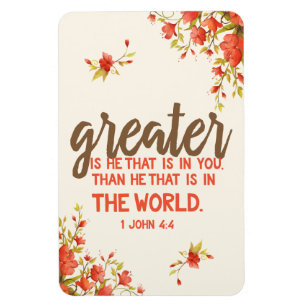 1 John 4:4 Greater is He Who is in You Scripture Magnet