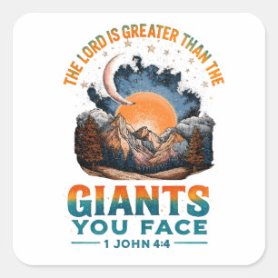 1 John 4:4  Square Sticker