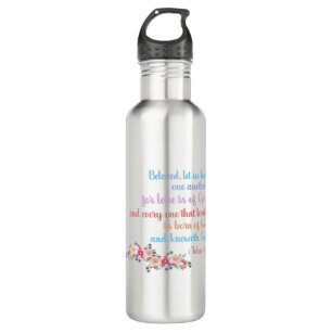 1 John 4:7 Bible Verse Rainbow Text 710 Ml Water Bottle