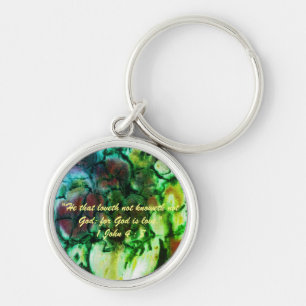 1 John 4:8 "---for God is love." Bible truths  Key Key Ring