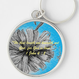 1 John 4:8 "---for God is love." Bible truths Key Ring