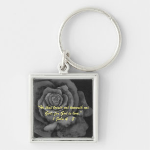 1 John 4:8 "---for God is love." Bible truths Key Ring
