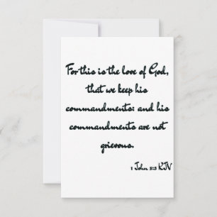 1 John 5:3 KJV Bible Verse Flat Greeting Card