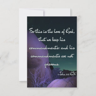 1 John 5:3 KJV Bible Verse Pic Flat Greeting Card