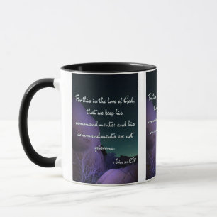 1 John 5:3 KJV Bible Verse Pic Two-Tone Mug