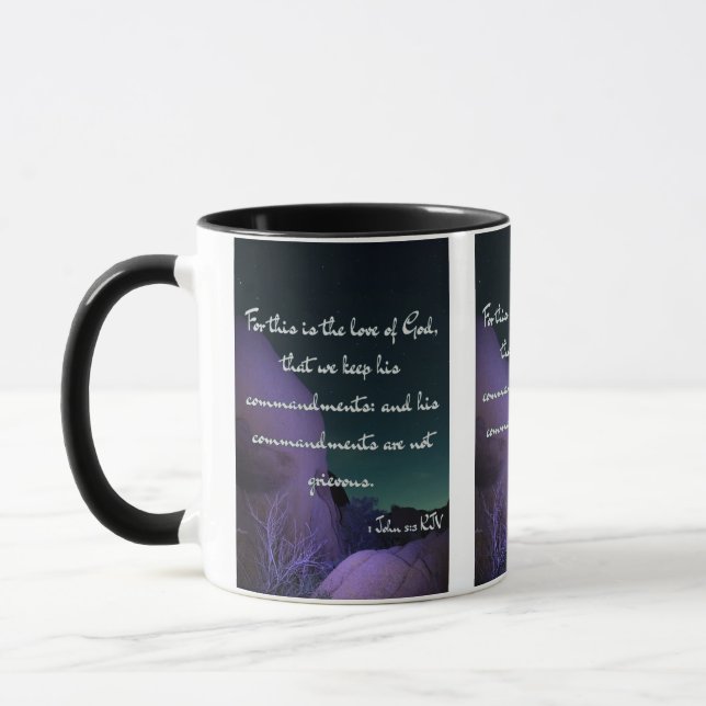 1 John 5:3 KJV Bible Verse Pic Two-Tone Mug (Left)
