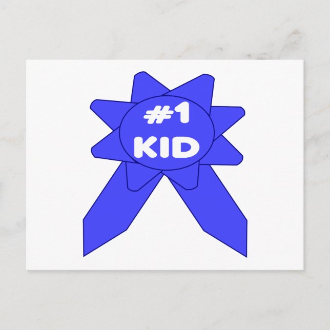 #1 Kid Blue Ribbon Postcard (Front)