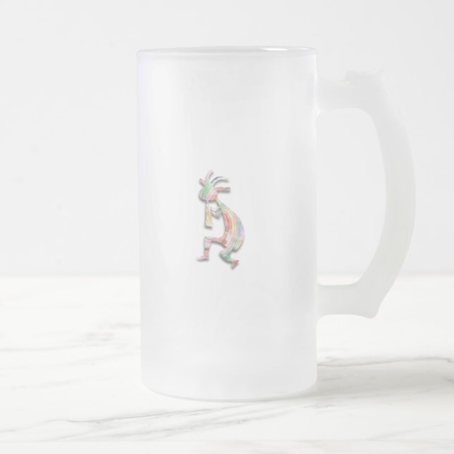 1 Kokopelli #49 Frosted Glass Beer Mug (Right)