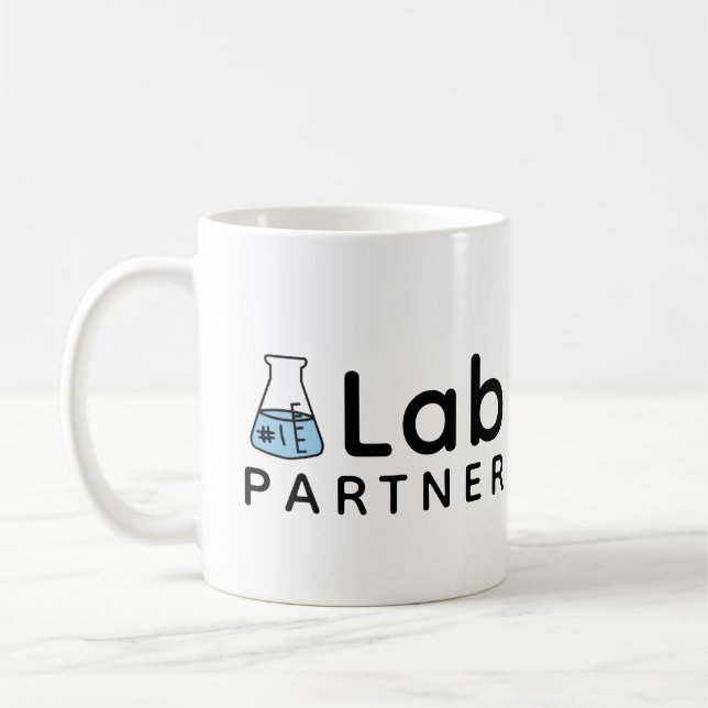 #1 Lab Partner Science Friend Erlenmeyer Flask  Coffee Mug (Left)