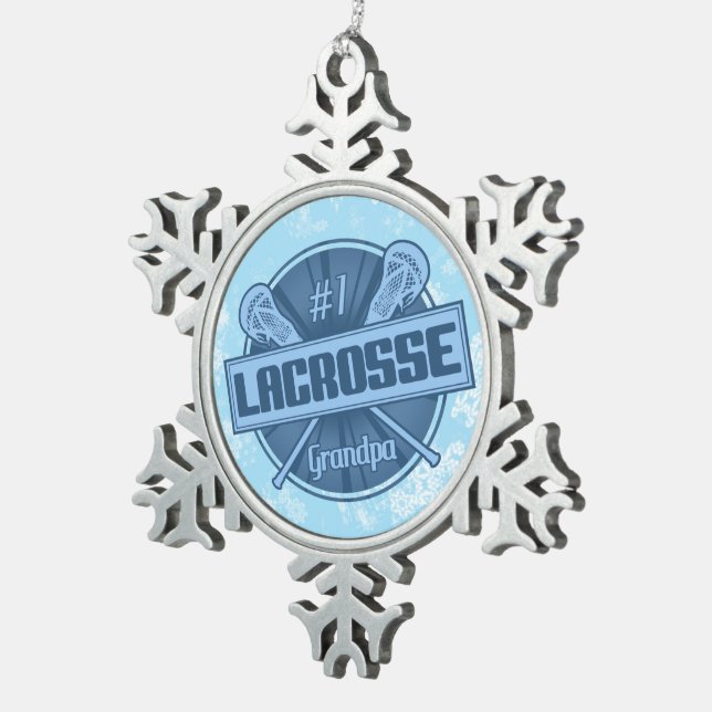 #1 Lacrosse Grandpa Christmas Tree Ornament (Right)