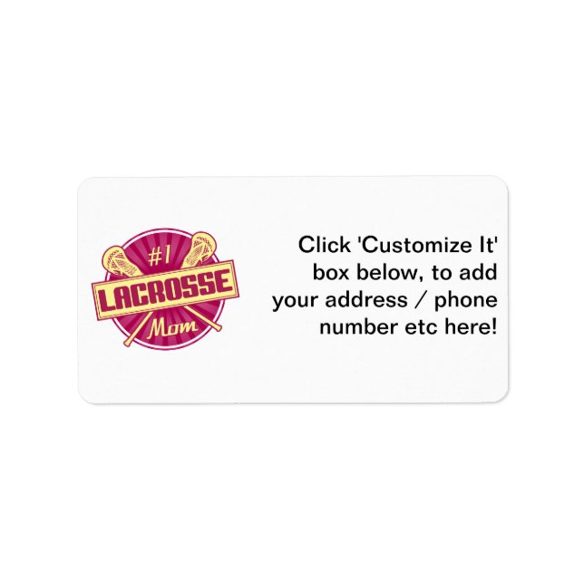 #1 Lacrosse Mum Label (Front)