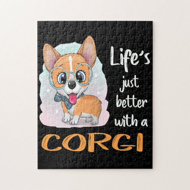 1 Life's Just Better With A Corgi Jigsaw Puzzle (Vertical)